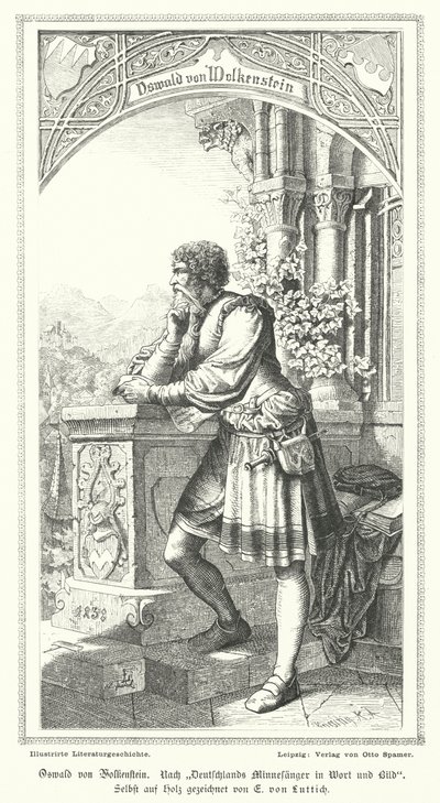 Oswald von Wolkenstein, niemiecki poeta, kompozytor i dyplomata (grafika) autorstwa German School