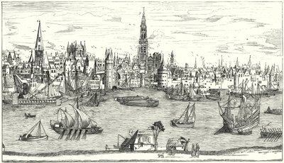Panorama Antwerpii na początku XVI wieku (rycina) autorstwa German School