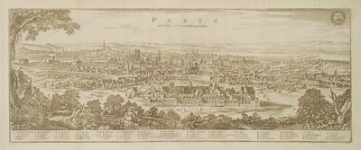 Panorama Paryża w 1620 roku z Topographia Galliae Martina Zeillera (1589-1661) opublikowana w 1655 autorstwa German School