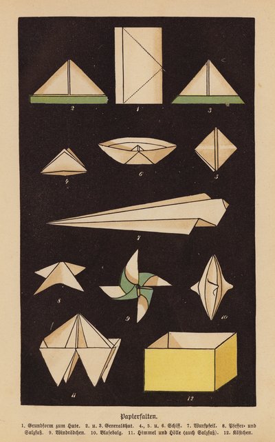 Składanie papieru (litografia kolorowa) autorstwa German School