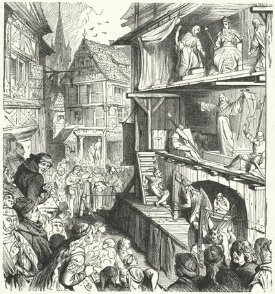 Przedstawienie sztuki pasyjnej w XVI wieku (rytowanie) autorstwa German School