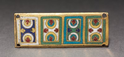 Tablica z relikwiarza, ok. 1170 (pozłacana miedź, emalia champlevé i cloisonné) autorstwa German School