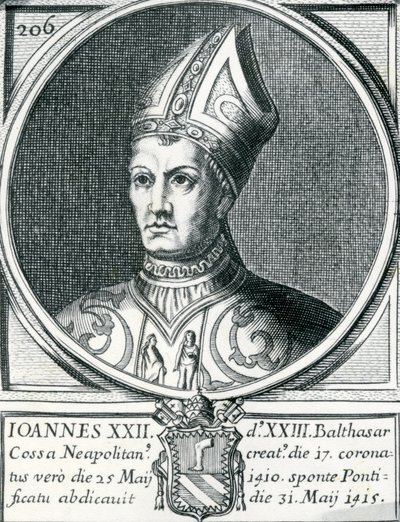 Portret Antypapieża Jana XXIII (rycina) autorstwa German School