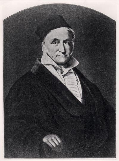 Portret Carla Friedricha Gaussa (1777-1855) z Handbuch der Vermessungskunde wydany przez Metzler w Stuttgarcie, 1895 autorstwa German School