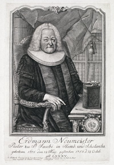 Portret Erdmanna Neumeistera (1671-1756) autorstwa German School