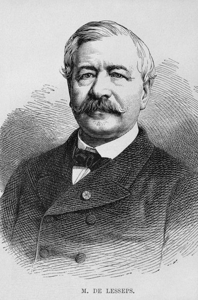 Portret Ferdynanda Marie de Lesseps (1805-94), z Legypte Georga Moritza Ebersa (1837-98), 1881 (rycina bw) autorstwa German School