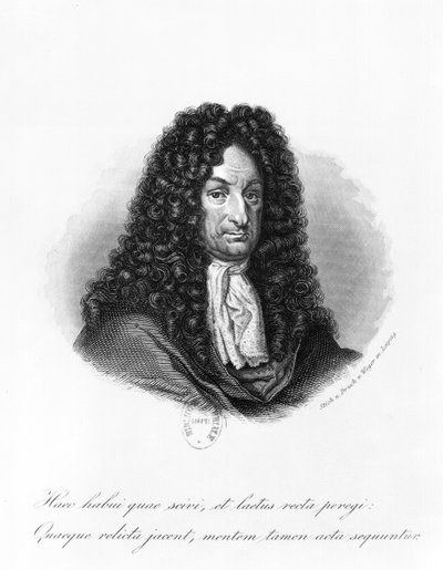 Portret Gottfrieda Wilhelma (1646-1716) Barona de Leibniz autorstwa German School