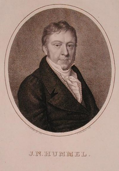 Portret Johanna Nepomuka Hummla (1778-1837) rytowany przez F. Fleischmann autorstwa German School