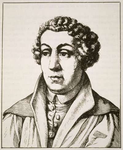 Portret Johanna Reuchlina (1455-1522) kopia XIX-wiecznej ryciny niemieckiej, ilustrowanej w Historii Magii, wydanej pod koniec XIX wieku autorstwa German School