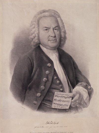 Portret Jana Sebastiana Bacha (1685-1750) rytowany przez F.G. Schlick, 1840 autorstwa German School