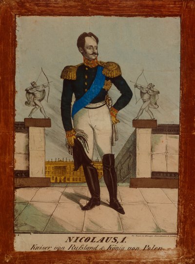 Portret Mikołaja I, cara Rosji i króla Polski, Neuruppiner Bilderbogen, ok. 1850 autorstwa German School