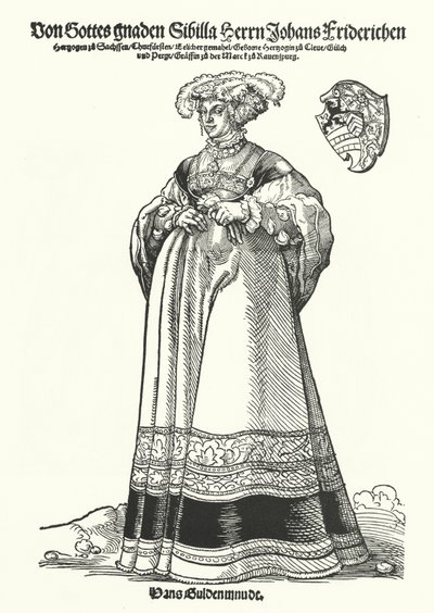 Portret Sybilli, księżnej Saksonii (rycina) autorstwa German School