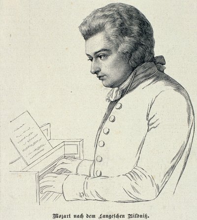 Portret Wolfganga Amadeusza Mozarta (1756-91) autorstwa German School