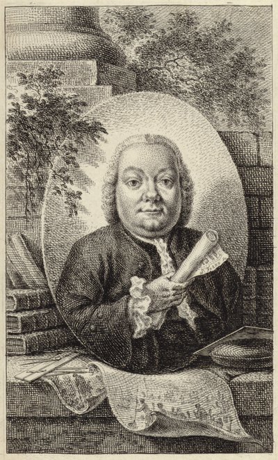 Portret postawnego mężczyzny w XVIII-wiecznej odzieży autorstwa German School