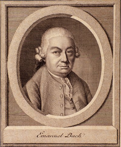 Portret niemieckiego kompozytora Carla Philippa Emanuela Bacha (1714-1788) syna Johanna Sebastiana Bacha autorstwa German School