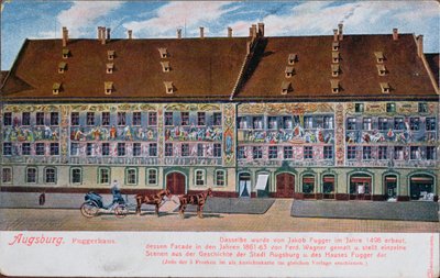 Pocztówka przedstawiająca Fuggerhaus, Augsburg autorstwa German School