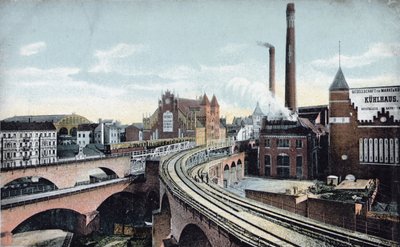Pocztówka przedstawiająca Metro naziemne w Berlinie, przed 1910 autorstwa German School