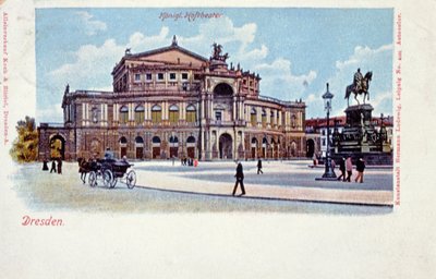 Pocztówka przedstawiająca Operę Sempera, Drezno, ok. 1900 autorstwa German School