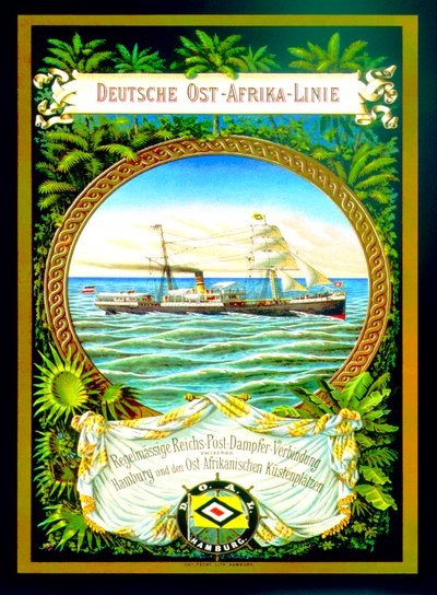 Plakat reklamujący linię German East Africa Line, 1890 autorstwa German School