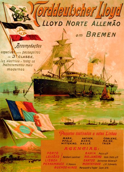 Plakat reklamujący północnoniemiecką linię Lloyd, 1898 autorstwa German School