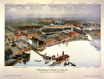 Plakat na Światowe Targi w Chicago 1893 (kolor lito) autorstwa German School