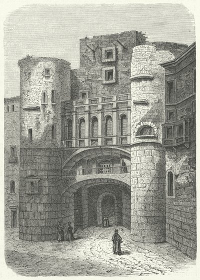 Brama Praetoria i Placa Nova, Barcelona (rycina) autorstwa German School