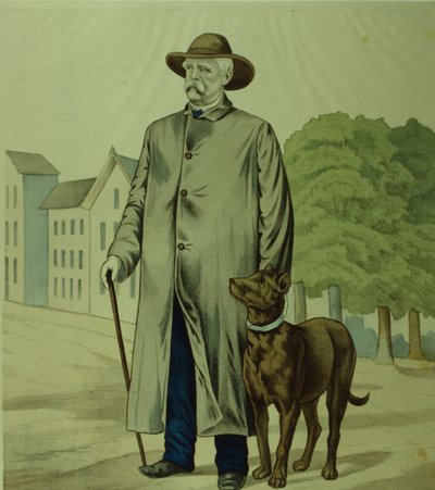 Książę Otto von Bismarck w Friedrichsruh (litografia) autorstwa German School