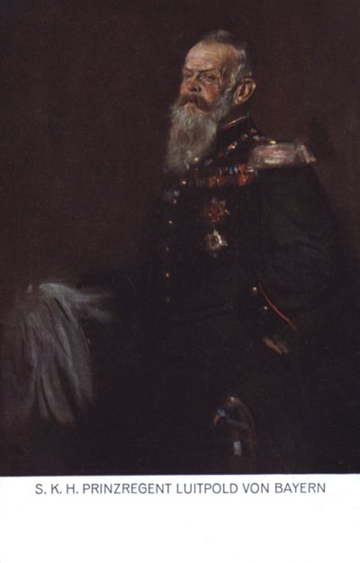 Książę regent Luitpold z Bawarii (kolorowa litografia) autorstwa German School
