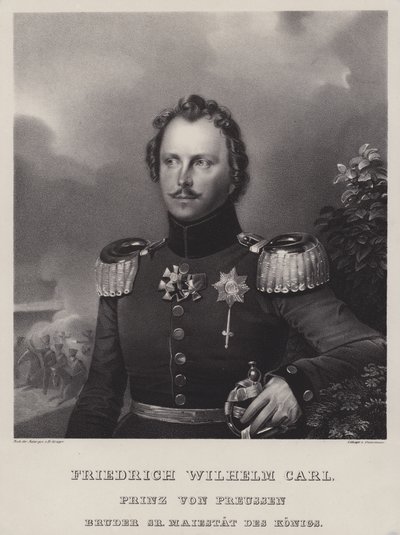 Książę Wilhelm Pruski (1783-1851), brat króla Fryderyka Wilhelma III (lito) autorstwa German School