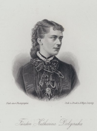 Księżniczka Katarzyna Dolgorukova, kochanka, a później morganatyczna żona cara Aleksandra II Rosji (rycina) autorstwa German School