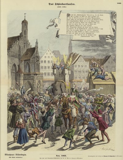 Procesja Schoenbartlaufen, Norymberga, Niemcy, 1349-1539 autorstwa German School
