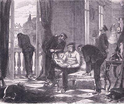 Prusacy w zajęciu willi pod Paryżem, Cassells History of the War between France and Germany, wydany przez Cassell and Company Limited, ok. 1890 (lito) autorstwa German School
