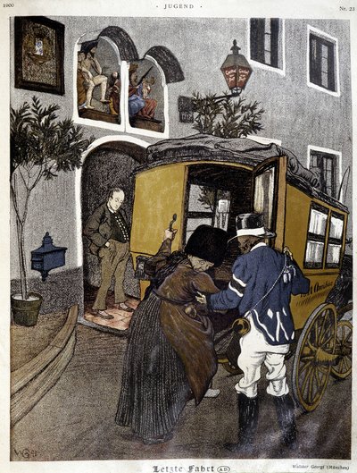 Transport publiczny: osoba w omnibusie - w „Jugend”” autorstwa German School