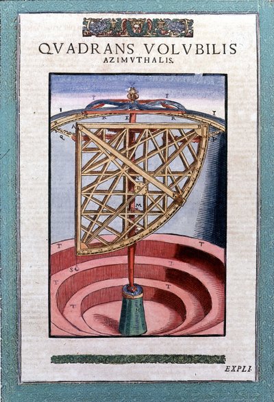Azymutalny kwadrant zodiakalny w "maszynie ustalonej astronomii" Tychona Braha (1546 - 1601), Wandsbeck autorstwa German School
