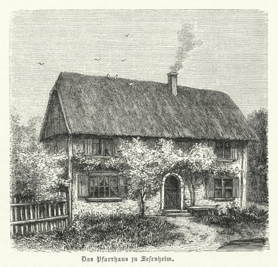Plebania w Sessenheim, dom Friederike Brion, z którą Johann Wolfgang Goethe miał romans podczas studiów na Uniwersytecie w Strasburgu w latach 1770-1771 autorstwa German School