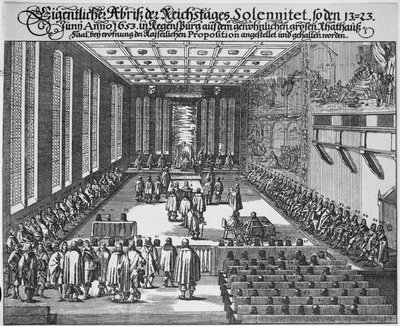 Reichstag w Ratyzbonie w dużej sali rady w Ratyzbonie autorstwa German School