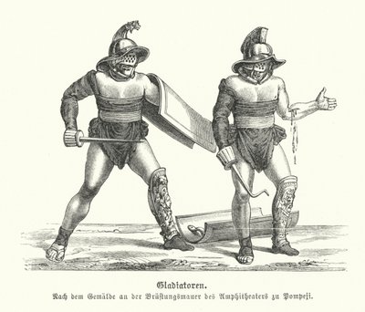 Gladiatorzy rzymscy (grafika) autorstwa German School