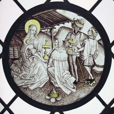 Roundel z adoracją Trzech Króli autorstwa German School