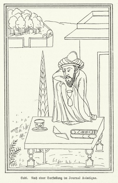 Saadi Shirazi , perski poeta (lito) autorstwa German School