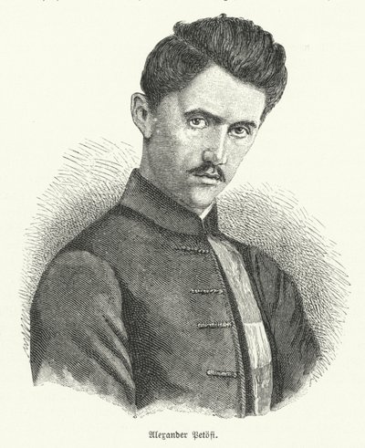 Piękny Petofi, węgierski poeta (Litho) autorstwa German School