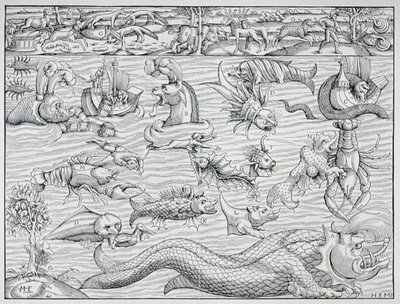 „Morze ciemności” z „Cosmographie Universalis” Sebastiena Münstera autorstwa German School