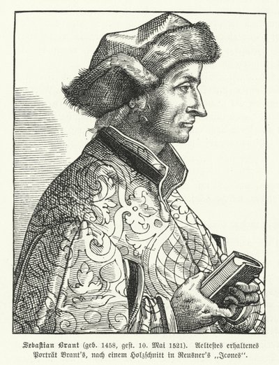 Sebastian Brant, niemiecki renesansowy humanista i satyryk (grafika) autorstwa German School