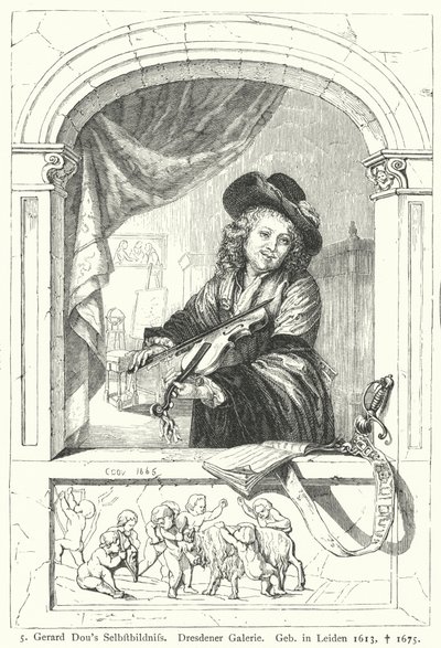 Autoportret holenderskiego malarza Złotego Wieku Gerrita Dou autorstwa German School