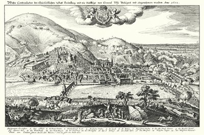 Oblężenie Heidelbergu przez hrabiego Tilly autorstwa German School