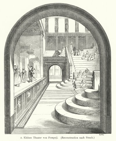 Mały teatr Pompeje, starożytny Rzym (rycina) autorstwa German School