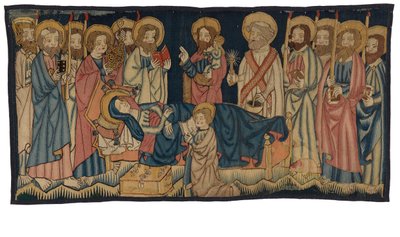 Panel gobelinowy przedstawiający Śmierć Dziewicy, ze środkowej Nadrenii, prawdopodobnie Trewiru, połowa XV w. (wełna) autorstwa German School