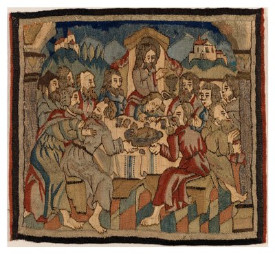 Panel gobelinowy ze scenami Pasji z antependium z Górnej Nadrenii (wełna i len) autorstwa German School