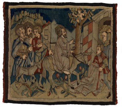 Panel gobelinowy ze scenami Pasji z antependium z Górnej Nadrenii (wełna i len) autorstwa German School