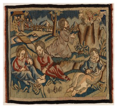 Panel gobelinowy ze scenami Pasji z antependium z Górnej Nadrenii (wełna i len) autorstwa German School