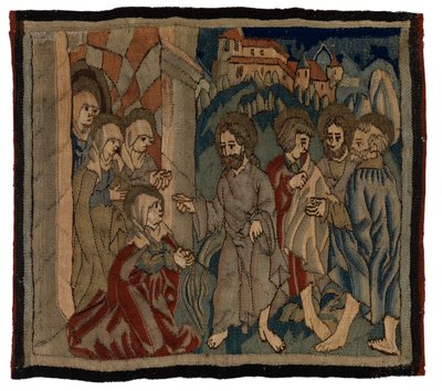 Panel gobelinowy ze scenami Pasji z antependium z Górnej Nadrenii (wełna i len) autorstwa German School